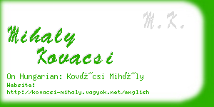 mihaly kovacsi business card